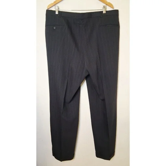 Nino Cerruti Double Breasted Suit 46L 38x31 Made in USA VTG 1990s 1980s Striped